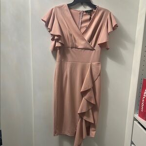 Elegant Pink Ruffle Dress